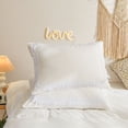 thumbnail image 2 of Move Over White Hollow Square Tassel Duvet Cover Set Queen Tufted Tassel Bedding Sets Solid White Pattern Washed Microfiber No Filling, 2 of 8