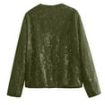 thumbnail image 4 of Herrnalise Jackets For Women Round Neck Fashion Casual Zipper Top Long Sleeve Jacket Coat Shackets For Women 2024 fall Army Green,L, 4 of 4