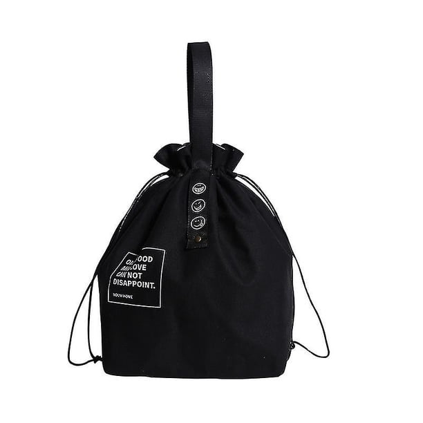 Bolsa térmica de lona con cordón, plegable y ligera, color verde