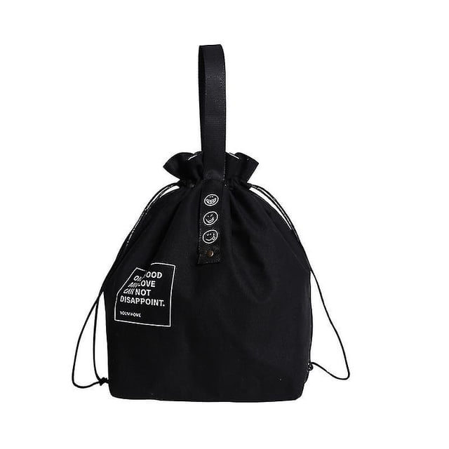 Bolsa térmica de lona con cordón, plegable y ligera, color verde