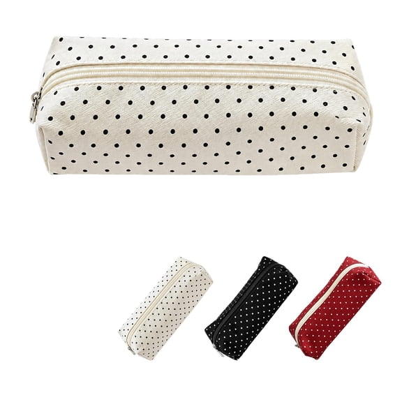 Cute Polka Dot Pencil Case, Large Capacity Pencil Case