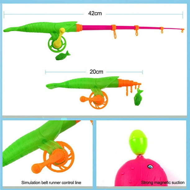 40pcs Magnetic Fishing Playset Waterproof Floating Fish Toys Outdoor Fun  Fishing Game Baby Learning & Education, Bath Toys Fishing Set with Magnetic  Double Fishing Rod 