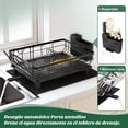 thumbnail image 3 of Escurridor de Trastes Acero Inoxidable para Encimera de Cocina con Drenaje, Escurridor de Platos con Soporte para Tazas, Utensilios, Tabla de Cortar y Alfombrilla de Secado, 3 of 7
