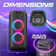 PHILIPS Bluetooth Party Speaker, 120W Battery-Powered Sound System with Portable Handle, FM Radio & LED Lights