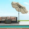thumbnail image 4 of Costway 9 FT Patio Umbrella 2-Tier Market Table Umbrella with Crank Handle & 8 Ribs Beige, 4 of 10
