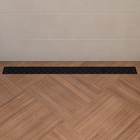 ALFI Brand 36 Black Matte Drainage Grates Stainless Steel Linear Shower Drain with Groove Holes