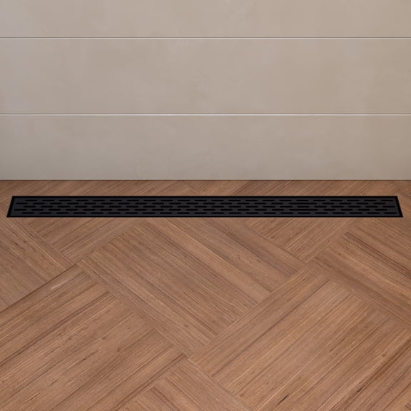 ALFI Brand 36" Black Matte Drainage Grates Stainless Steel Linear Shower Drain with Groove Holes