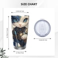 thumbnail image 4 of Cauagu Exotic Blue Cat Pattern 20oz Tumbler,Stainless Steel Vacuum Insulated Tumbler with Lid Insulated Coffee Mug Thermal Cup with Splash Proof Sliding Lid-Straw Two-piece Set, 4 of 8