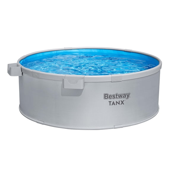 Bestway TANX 6' x 24" Round Above Ground Stock Tank Metal-Walled Above Ground Pool, All-in-One Set