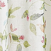 Martha Stewart Kensington Garden Print Curtain Panel Pair, Pink, Pole Top, Light Filtering, Indoor, Adult, 2 Piece Set, 37" x 84"