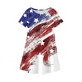 thumbnail image 5 of Qopobobo Girl Dresses Girls Dress Girl's Contrast Mesh Puff Long Sleeve High Waist A Line Short Dress with Pockets Red,7-8 Years, 5 of 5