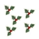 thumbnail image 3 of 5 piezas de adornos de bayas falsas de hojas de Navidad, manualidades, flores con hojas para decoración artesanal de árboles de Navidad , Rojo, 3 of 8