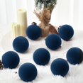 thumbnail image 4 of Adornos colgantes, bolas navideñas de terciopelo Liliful, 15 unidades, azul marino, 8 cm, 4 of 6