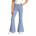 thumbnail image 6 of Linfrsh Girls Uniform School Pants Kids Flare Bell Bottoms (Blue,12-13 Years), 6 of 9