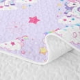 thumbnail image 5 of Erosebridal Cartoon Unicorn Girls Twin Quilt Set,Dreamy Princess Style Rainbow Twin Coverlet Set For Kids,2-Piece, 5 of 7