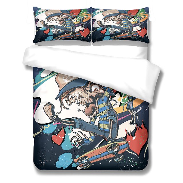 Conjunto de camas Cubierta de mordisma de microfibra con almohada Shams Niños Dibujos animados Tema deportivo Tema de verano Conjuntos de ropa de cama de verano Artículos para el hogar XL 3 piezas Methold HA012073-11