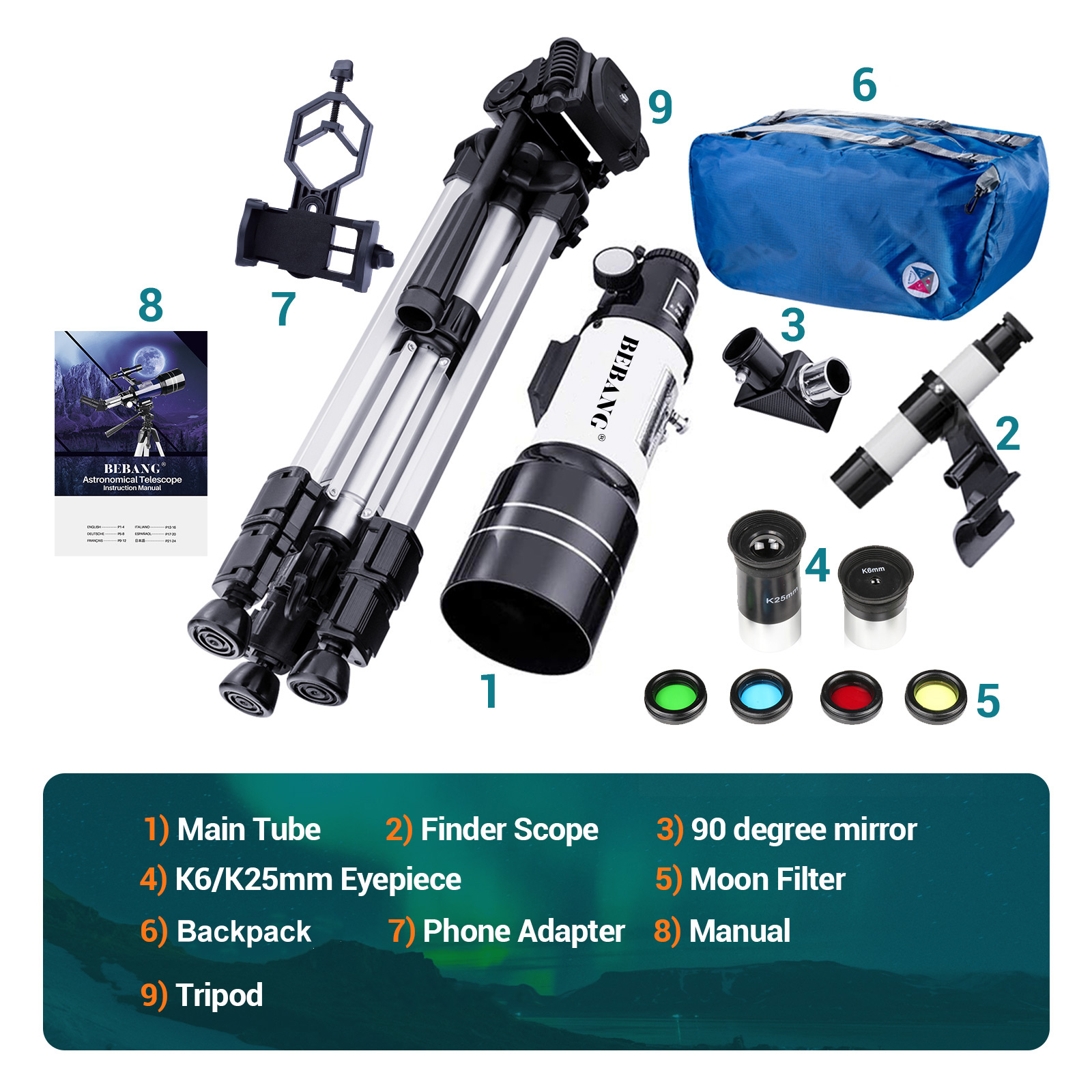 BEBANG 70mm Astronomical Refractor Telescope photo 5