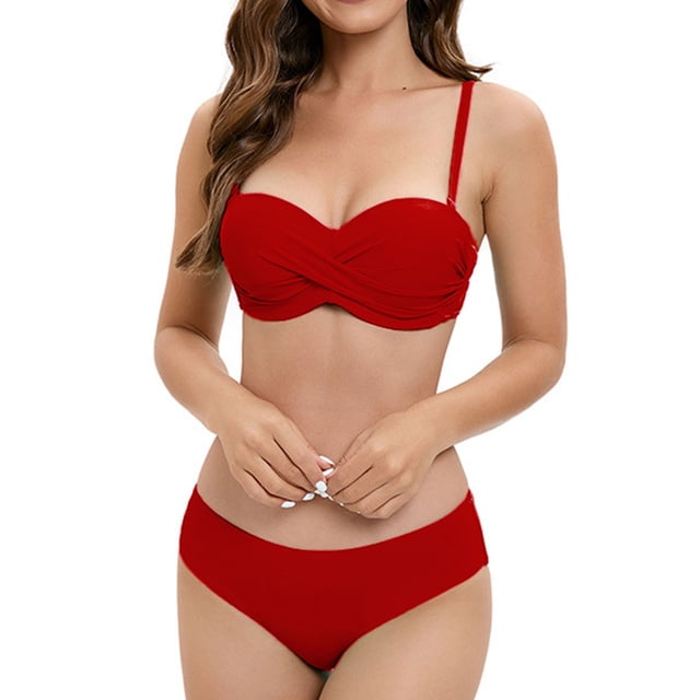 Traje de baño para mujer, bikini de tirantes sin espalda de color liso para mujer, trajes de baño para mujer, conjuntos de bikini para mujer, trajes de baño de bikini para mujer