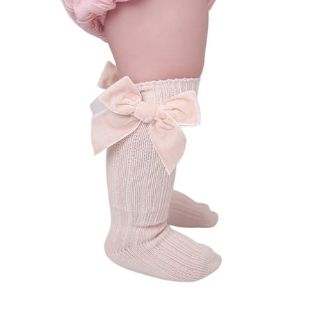 

Herdignity Children s Stockings Monochrome Warm Bowknot Embellished Knitted Socks