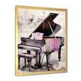 thumbnail image 2 of Designart "Pink and Grey Piano Minimalist Harmony" Music Framed Wall Art - Vintage Black Music Piano Living Room Framed Canvas Art, 2 of 6