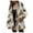Khaki, variant on Gallickan Winter Coats Winter 2023 Ladies Warm Faux Furry Coat Jacket Winter Hooded Print Outerwear on Sale