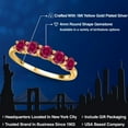 thumbnail image 2 of Gem Stone King 1.25 Ct Round Red Created Ruby 18K Yellow Gold Plated Silver Ring, 2 of 6