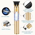 thumbnail image 5 of Cortapelos profesional para hombres, Kit de corte de pelo eléctrico, recortadora de pelo, resistente al agua, recargable, corte cerrado, recortadora de cuchillas en T, USB, 5 of 5