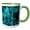 Green/White, variant on 3drose, Image of Chic Trendy Teal and Black Marble Agate Gemstone Quartz, 15oz Mug