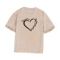 thumbnail image 3 of Camiseta de manga corta con volantes para mujer, ropa de calle, Top ajustado con estampado gráfico, Top de verano para chicas adolescentes, viajes deportivos S Yinane Manga corta, 3 of 8