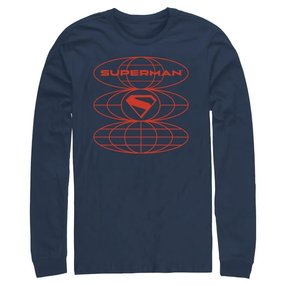 Mens Superman Global Hero Long Sleeve Shirt