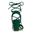 thumbnail image 3 of BLISSFUL STEP Women's Lace Up Block Heels Sandals, 3 of 6