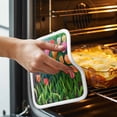 thumbnail image 3 of Colorful Spring Floral Pot Holders for Kitchen Heatproof Potholder, 3 Pack Summer Botanical Oil Painting Hot Pads Multipurpose Oven Pads Cloth Potholders Trivet for Cooking Baking, 3 of 8