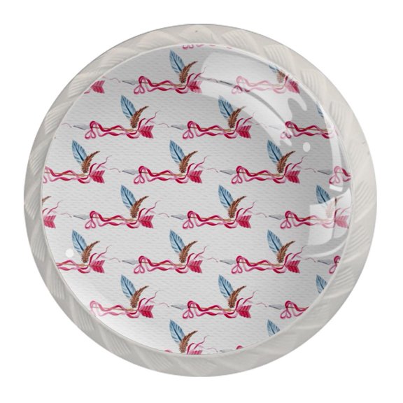 4 Pcs Valentine's Day Arrow Knobs for Kitchen Cabinet Cupboard Dresser Bookcase Drawer Pulls Handles Round Home Decor