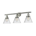 thumbnail image 1 of Innovations 3-LT LED Large Cone 32" Bathroom Fixture - Brushed Satin Nickel - 205-SN-G42-LED, 1 of 1