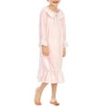 thumbnail image 5 of AJTQTH Casual Sundress for Girls Kids Ruffles Round Neck Long Sleeve Comfort Gowns Cute Solid Color Lightweight Ruched Sleepwear Homewear Pink 130, 5 of 6