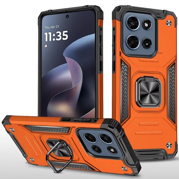 For Motorola Moto G 5G 2026 XT2613V Robust Ring Kickstand Hybrid Cell Phone Cover Case - RBST Orange