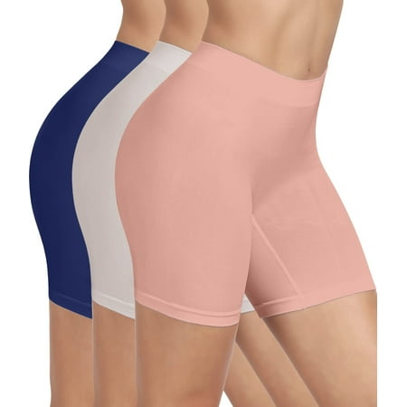 

3 Pack Biker Shorts for Women Soft High Waisted Seamless Yoga Cycling Workout Shorts Smooth Shapewear Summer Shorts for Under Dresses