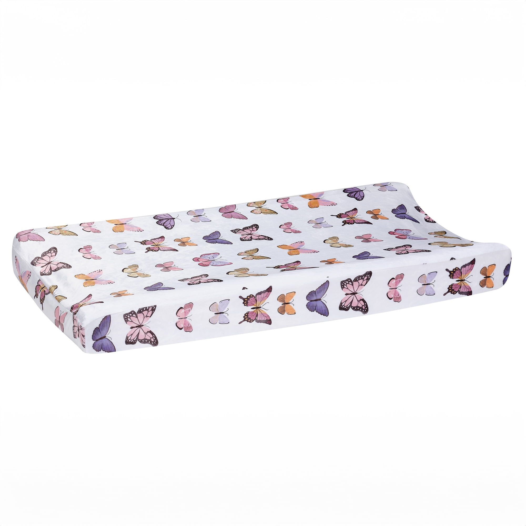 Lambs & Ivy Butterfly Dreams Soft/Cozy Fleece Changing Pad Cover - White