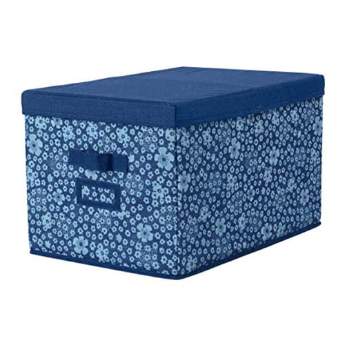IKEA Storstabbe Box with Lid Blue White 103.953.98 Size 13 ¾x19 ¾x11 ¾ ...