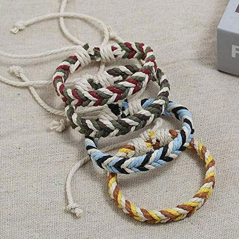 Handmade Adjustable Colorful Friendship Braided Bracelets String Bracelets Gr?n+Dunkelrot+Beige, Women's, Size: One Size