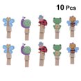 thumbnail image 2 of 10pcs Cartoon Animal Clips Wooden Photo Clips Adorable Bee Picture Clip, 2 of 5