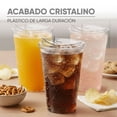 thumbnail image 3 of Berry Bloom 50 Vasos Desechables de Plástico con Tapa Tipo Boquilla, 24 oz (710 ml) Transparentes, Resistentes y Perfectos para Bebidas Frías, 3 of 5