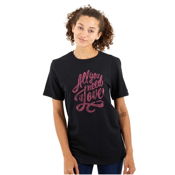 All You Need Love Cute Romantic Quote Women's Plus Size Graphic Tee Brisco Brands 2X