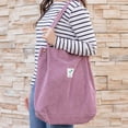 thumbnail image 3 of JISEN Corduroy Tote Bag for Women with Reinforced Strap for College Travel Pink, 3 of 7