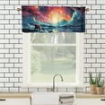 thumbnail image 3 of Bear Window Curtain Valances Rustic Cabin Cute Animal Bear Colorful Starry Sky Privacy Window Valances for Living Room Kitchen 54 by 18 in, 1 Panel, 3 of 6