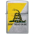 thumbnail image 2 of Zippo Dont Tread On Me Gadsden Flag Design Brushed Chrome Pocket Lighter, 2 of 7