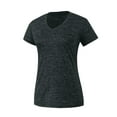 thumbnail image 3 of Black Womens Tops Women V Neck Short Sleeve Moisture Wicking Athletic Shirts Sport Activewear Top Going Out Tops for Women, 3 of 6