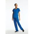 thumbnail image 2 of Elements Women's EL9945 Mock Wrap Scrub Top and Half-Elastic Waistband Scrub Pant Set Royal Blue 2X-Large, 2 of 3