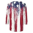 thumbnail image 4 of Fanxing American Flag Shirt for Women 4th of July T-Shirt USA Flag Patriotic Tee Tops 3/4 Sleeve American Flag Graphic Tee Shirt Red,L, 4 of 5