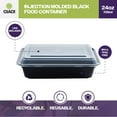 thumbnail image 2 of CIAO! Heavy Weight 24oz Injection Molded Microwavable Black Rectangular Food Container With Lid (150/case), 2 of 9